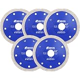 SHDIATOOL 4-1/2 Inch Diamond Saw Blade Cutting Porcelain Tile Ceramic Granite Marble Brick(5-Pack)