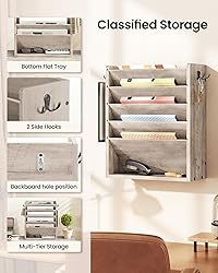 CHOEZON Wall File Organizer, 6-Tier Vertical Mount