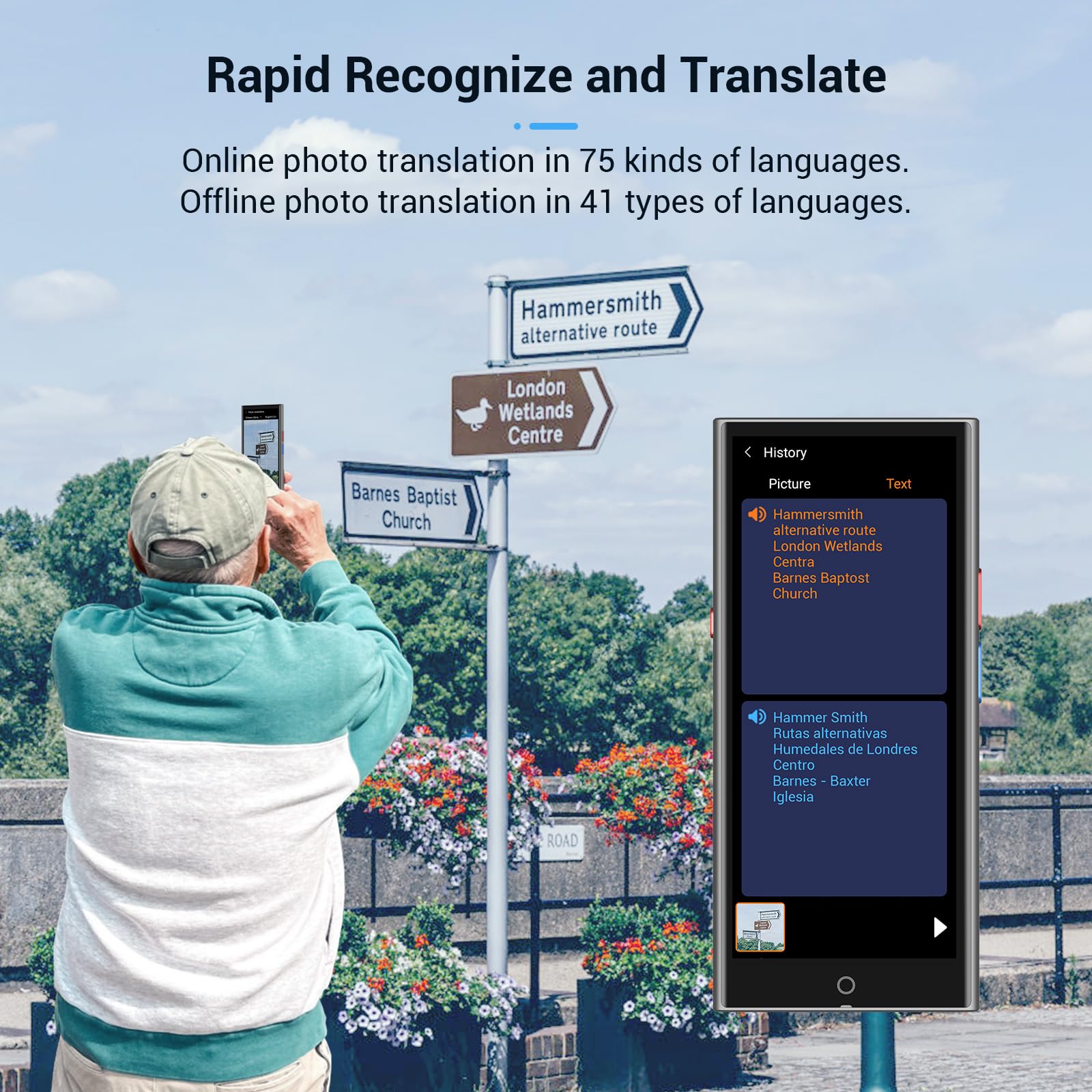 Language Translator Device 2025, 139 Languages AI Offline/Group/Phone Translation Device Two Way Real-Time Voice Translator Device with 5.5