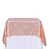 PartyDelight Rose Gold Sequin Tablecloth Overlay 50