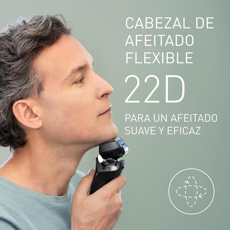 Series 900+ ES-LS9A Afeitadora Eléctrica De 6 Hojas En Seco Y Húmedo Para Hombres, Afeitadora Eléctrica Con Sensor De Barba Sensible, Limpieza Automática Y Sistema De Carga