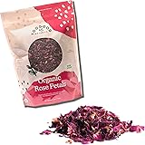 Certified USDA Organic Dried Rose Petals, Edible Premium Food-grade, non-GMO, Vegan, Herbal Teas, Baking, Best Value (4 ounce