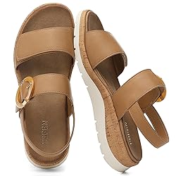 UBFEN Womens Flat Sandals Arch Support Open Toe