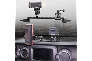 BESTAOO JL Dash Multi-Mount Phone Holder, for 2018-2024 Jeep Wrangler JL JLU & Gladiator JT, Multifunction, Action Camera Holder and Platform Phone Stand