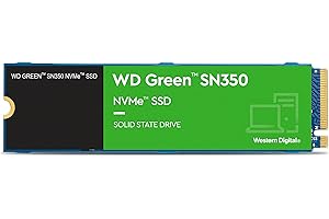 Western Digital 1TB WD Green SN350 NVMe Internal SSD Solid State Drive - Gen3 PCIe, QLC, M.2 2280, Up to 3,200 MB/s - WDS100T3G0C