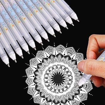 Amazon Com Dyvicl White Ink Pens 12 Piece Fine Point Tip White