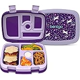 Bentgo Kids Prints Leak-Proof, 5-Compartment Bento-Style Kids Lunch Box - Ideal Portion Sizes for Ages 3-7, Durable, Drop-Proof, Dishwasher Safe, & PFAS & BPA-Free Materials (Unicorn)