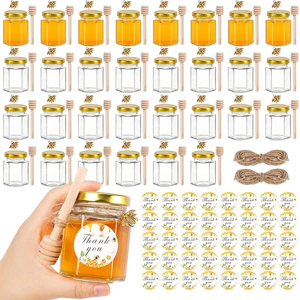 25 Set Bee Baby Shower Favors - Acrylic Shot Glasses With Thank You Cards & Bags