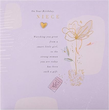 Hallmark Carte D Anniversaire Pour Niece Motif Floral Contemporain Avec Message En Forme De Cœur Amazon Fr Fournitures De Bureau