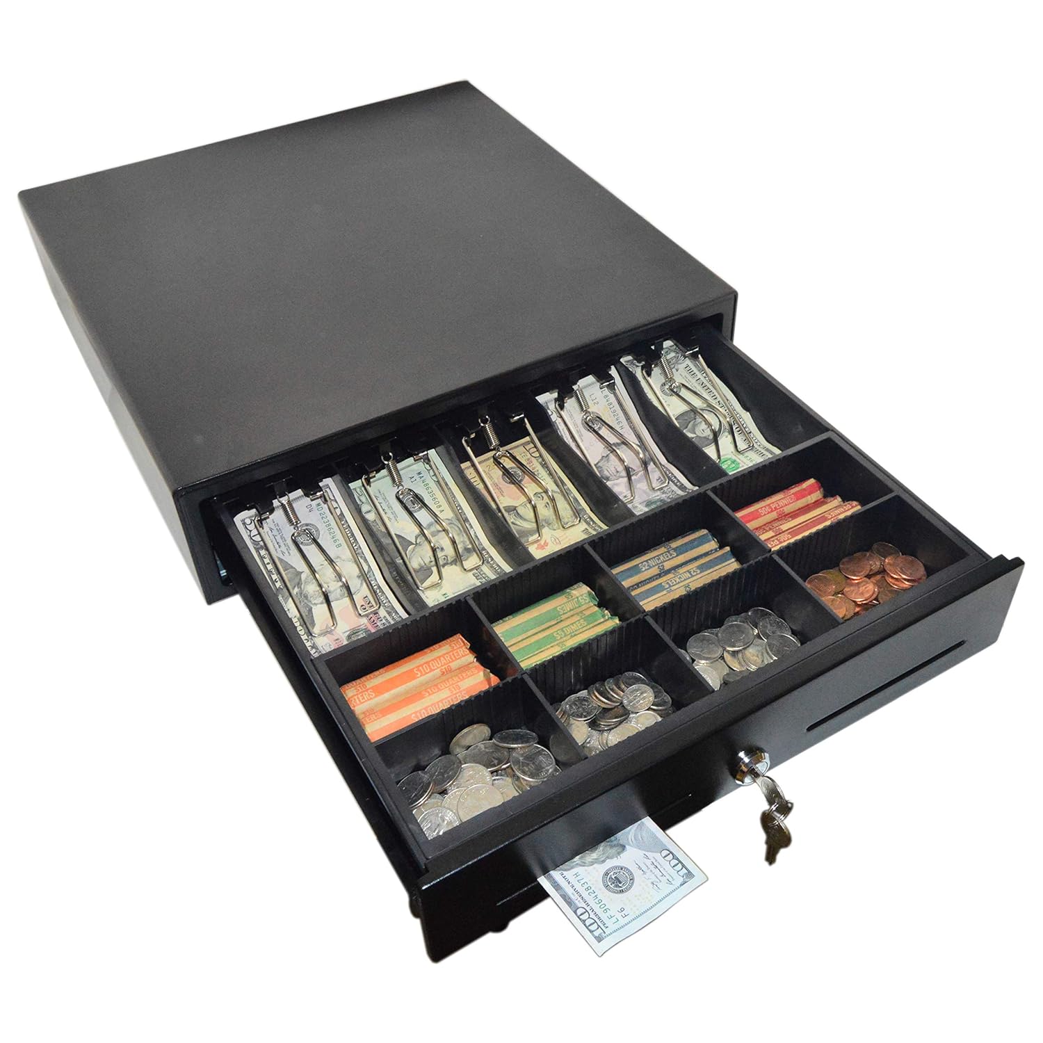 Science Purchase PL-420 Point of Sale/Register Heavy Duty Rj-12 Key-Lock Cash Drawer with Bill Coin Trays, Keep Your Money Safe, Black: Industrial & Scientific