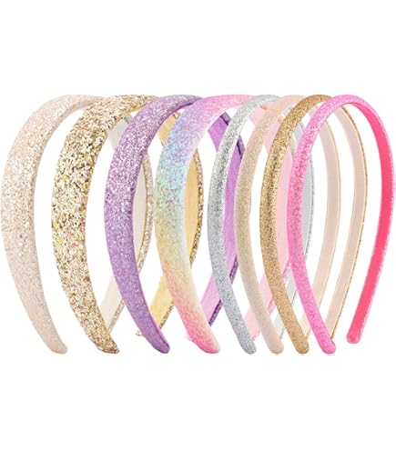 Girls Headbands Glitter 6 Pack Multi-colored Sparkly Hair Accessories Amazon.com : FROG SAC 6 Glitter Headbands for Girls  main image 4
