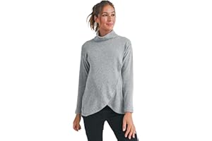 LACLEF Womens Nursing Sweater Front Wrap Turtleneck Maternity Top