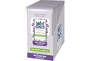 Wet Ones Antibacterial Hand Wipes, Lavender Wipes | Travel Wipes Case, Antibacterial Wipes, Moisturizing Wipes | 20 ct. Travel Size Wipes (10 pack)