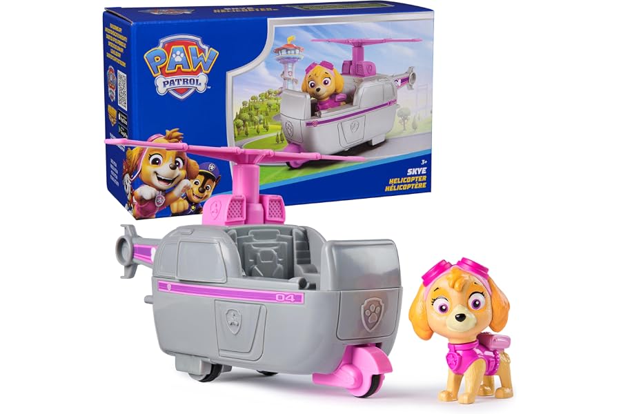 Paw Patrol, Skye’s Helicopter, Toy Vehicle with Collectible Action Figure | Action Rescue Vehicle, Rolling Wheels, Skye Toy F