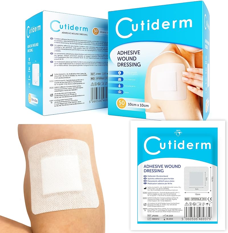 Cutiderm Sterile Adhesive Wound Dressing 10cm x 10cm Box of 50