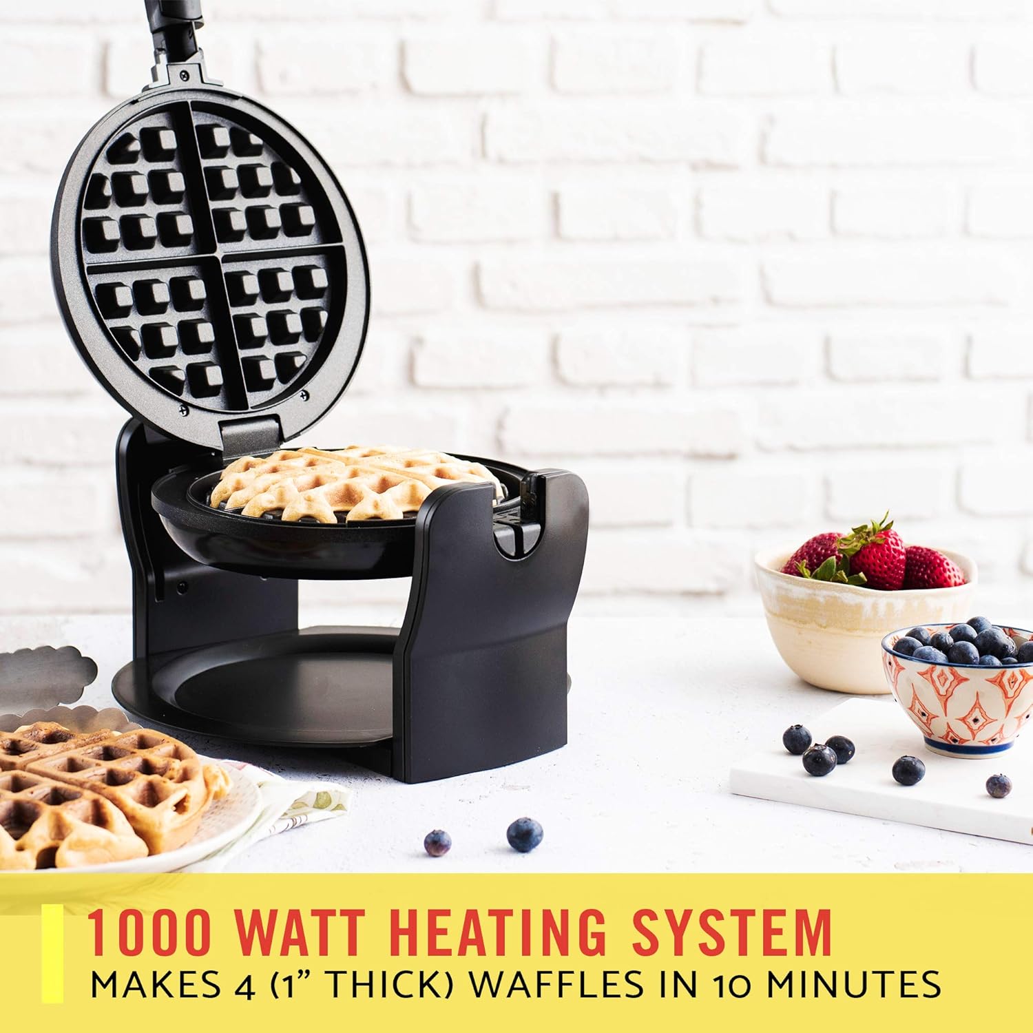 BELLA (13591) Classic Rotating Non-Stick Belgian Waffle Maker with Removeable Drip Tray, Black: Electric Waffle Irons: Kitchen & Dining