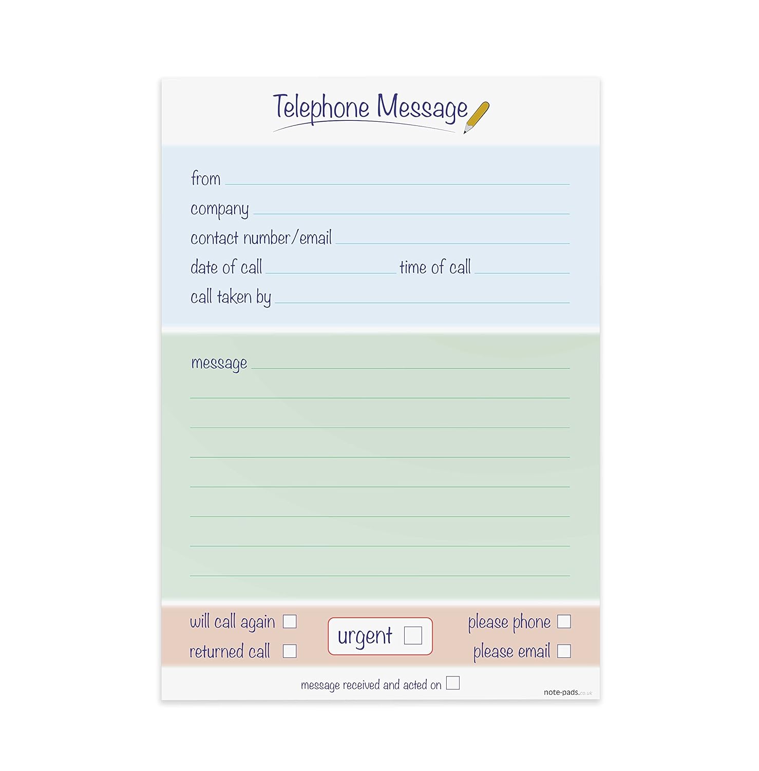 A5 telephone message pad (Design 3), Pack of 10 Amazon.co.uk Office