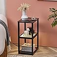 FENLO Nightstand with Charging Station, Small End Table with Charging, Side Table with Storage – Minimalist Nightstand for Bedroom or Small Spaces Flare