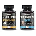 ONNIT Premium Alpha Brain Bundle - Nootropic Brain Supplement (30 Count) for Focus, Concentration & Memory + Shroom Tech Sport for Exercise, Energy & Cardiovascular Performance (28 Count)