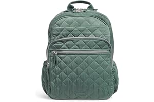 Vera Bradley Women's Performance Twill XL Campus Backpack, Olive Leaf, One Size
