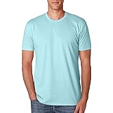 Next Level Apparel Men's CVC Crewneck Jersey T-Shirt, Ice Blue, Small