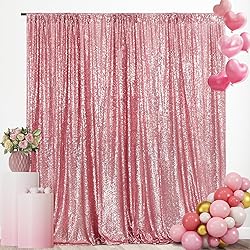 SquarePie Sequin Backdrop 10FT x 10FT Fuchsia Pink