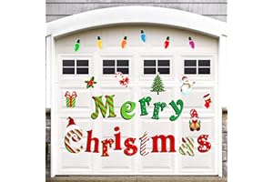 ROBERLY Christmas Garage Door Decorations Outdoor, 27 Pcs Merry Christmas Garage Door Magnets Xmas Gnome Snowman Holiday Refrigerator Stickers Car Decal for Christmas Party Supplies Home DIY Decor