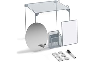 U Brands Locker Organizer and Decorating Kit, Back to School Essentials, Grey, 11-Piece, Includes Shelf, Whiteboard, and Other Accessories