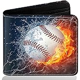 ZHIMEBYE Boys Wallet for Teens, Cool Kids Wallet for Boys Ages 8-10 9-12 11-15, Funny Baseball Leather Bifold Rfid Blocking, Coin Pocket Id Window for Teen Men Youth Guys Birthday Christmas Gifts