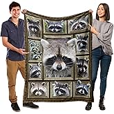 Raccoon Blanket,Gift for Raccoon Lover,Soft Cozy Plush Sofa Bed Couch Throw Animal Blanket for Kids and Adult,50"x60"
