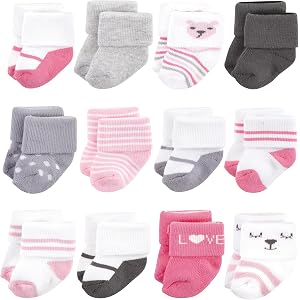 Hudson Baby Basics Unisex Baby Cozy Terry Baby Sock 12-Pack