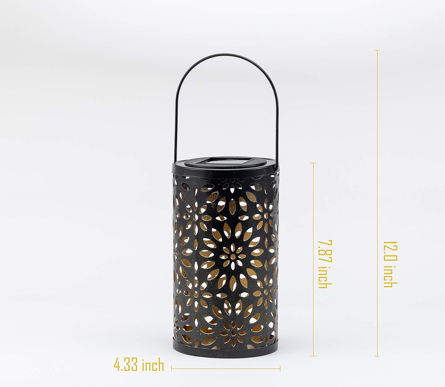HUAXU Solar Lantern Lights Outdoor,Garden Hanging Lights Metal Leaf Pattern Lights Lamp for Patio,Outside or Table (Petal.): Home Improvement