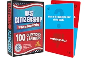 US Citizenship Flash Cards: Compact Naturalization Test Study Guide with 100 USCIS Questions & Answers, New Turn & Flip Method, Lightweight & Portable with Online Audio