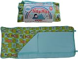 Soft Touch Toddler Nap Mat with Pillow & Blanket | 125cm Green Robot view 1