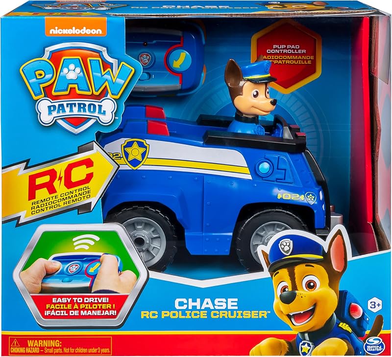 - Pat Patrouille - Véhicule RC Chase - Voiture Télécommandée Chase - Figurine À Collectionner - Pat Patrouille Jouet - Voiture Enfant - Jouet Enfant 3 Ans Et +