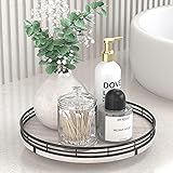 10" Oak Bathroom Vanity Tray Turntable for Perfume