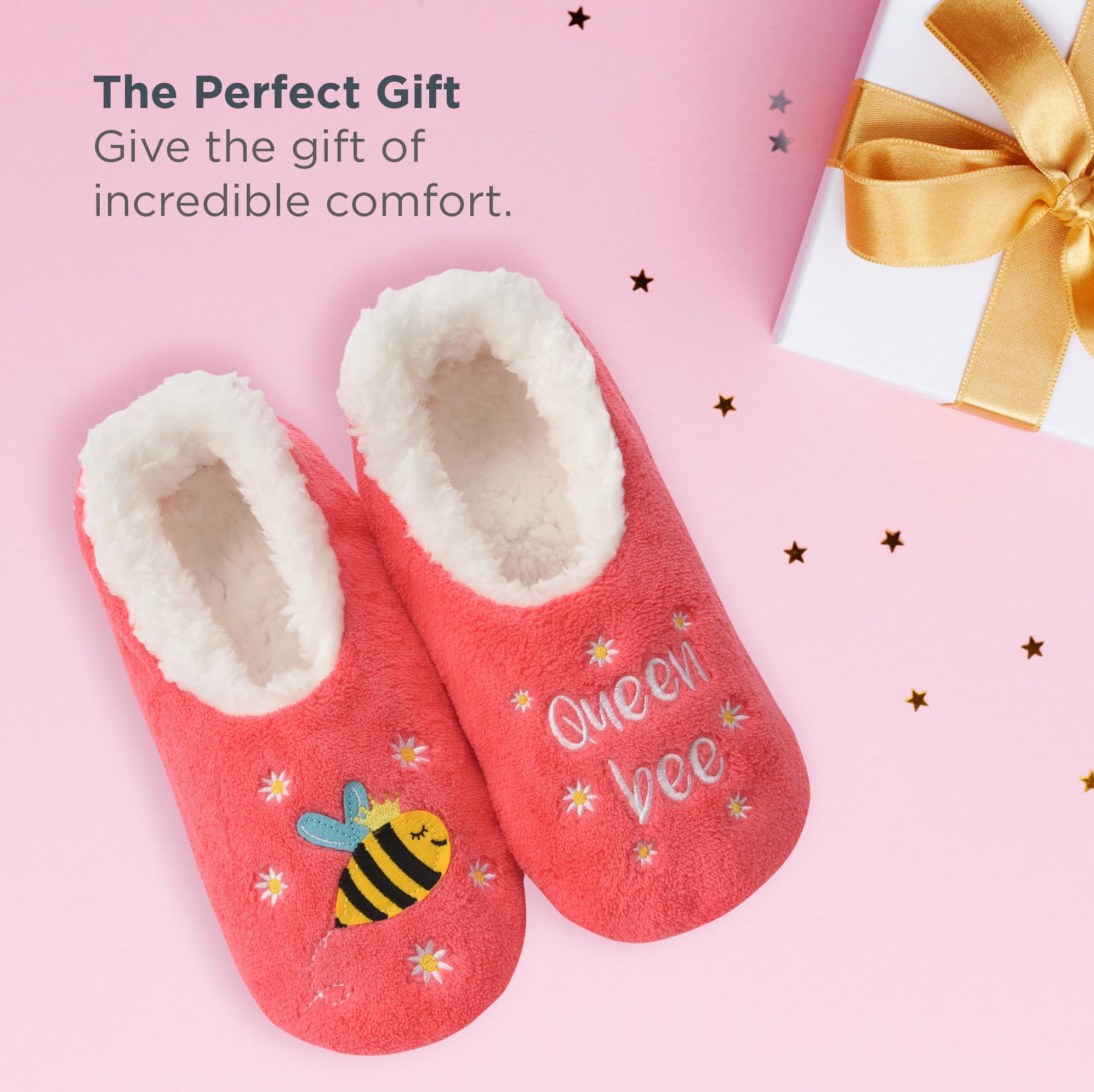 Snoozies Animal Slipper Socks for Women, Funny Animal and Fuzzy Slippers Soft Non-Slip with Sherpa Lining, Cute Slippers|QBEE-M