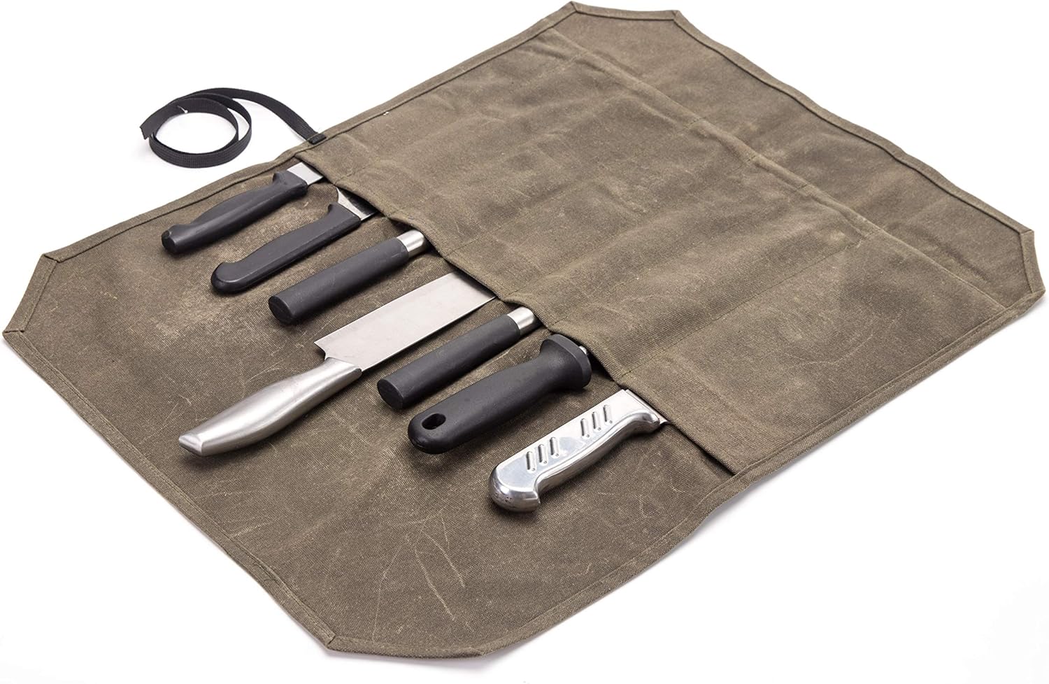 chengsan Heavy Duty 12OZ Waxed Canvas Chef Bag Knife Storage Roll Bag