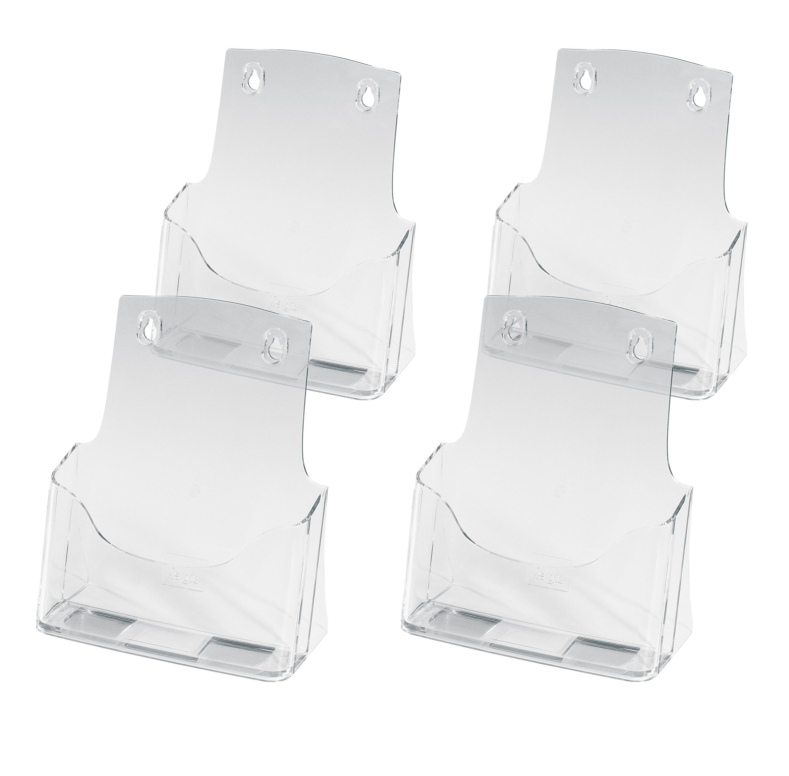SIGEL LH112 Table-Top Literature Holder, for A5, uv resistant acrylic, clear, 4 Pieces