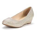 DREAM PAIRS Women's Debbie Mid Wedge Heel Pump