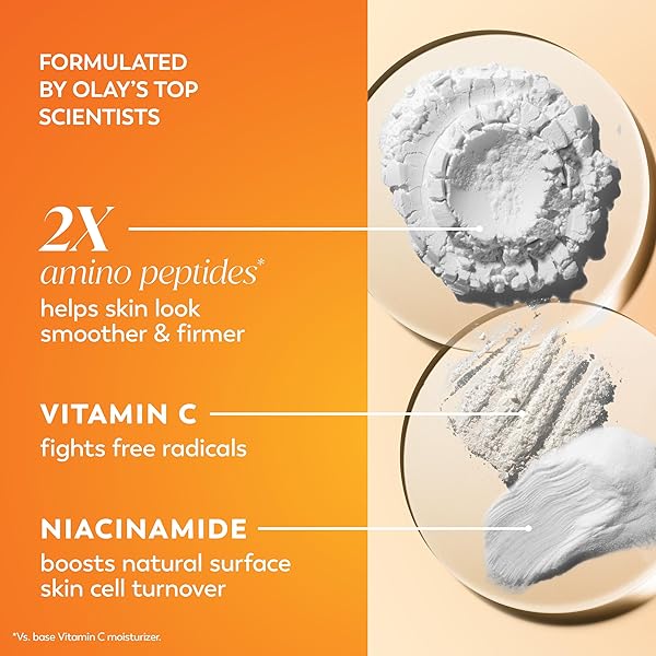 OLAY VITAMIN C MAX FACE MOISTURIZER, BRIGHTENING CREAM FOR WOMEN, HYDRATING, EVENS TONE, DARK SPOT & HYPERPIGMENTATION REDUCTION, GLOWING SKIN CARE – NIACINIAMIDE, PEPTIDES 1.7 OZ