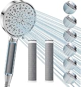 Cobbe 3 Pack 2.0 Carbon Shower Filter Head & Hose Chrome 6 Modes High Pressure