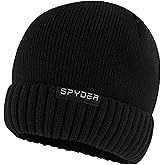 Spyder Mens Fur Lined Rib Knit Cuff Beanie