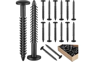 SOEKAVIA 60 Pcs Vinyl Shutter Fastener, 3 Inch Shutter Screws Window Panel Pin, Shutter Spikes Anchors for Fixing and Installing Exterior Vinyl Shutter, Black