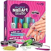 Nail Art Studio for Girls - Nail Polish Kit for Kids Ages 7-12 Years Old - Girl Gifts - Glitz 'n Glamour Girls Nails Gift Set