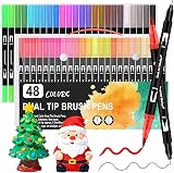 Funnasting Dual Tip Colouring Pens 48 Colours Brush & Fineliner Pens view 1