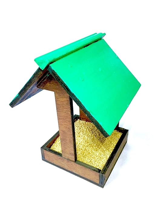 Green Mantra Eco Friendly Wooden Small Birds Feeder Amazon In