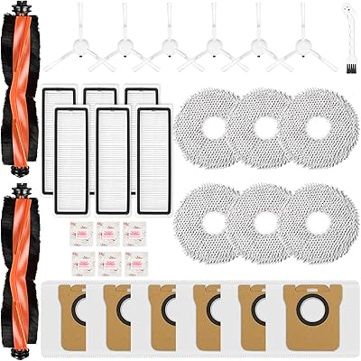 Bpbdzz 33-teiliges Zubehör für Xiaomi X20+/X10+/X10 PLUS/X20 Plus& für Dreame L10s Ultra Gen 2 | L10s Pro Ultra | 2 Hauptbürsten, 6 Staubbeutel, 6 Wischpad, 6 Seitenbürsten, 6 Filter