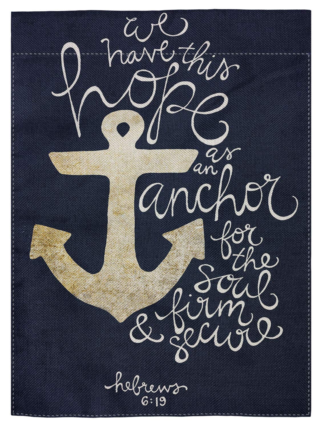 Pingpi Bible Verse Double Sided Burlap Garden Flag 12.5"x18" - We Have This Hope As an Anchor for the Soul Hebrew 6:19