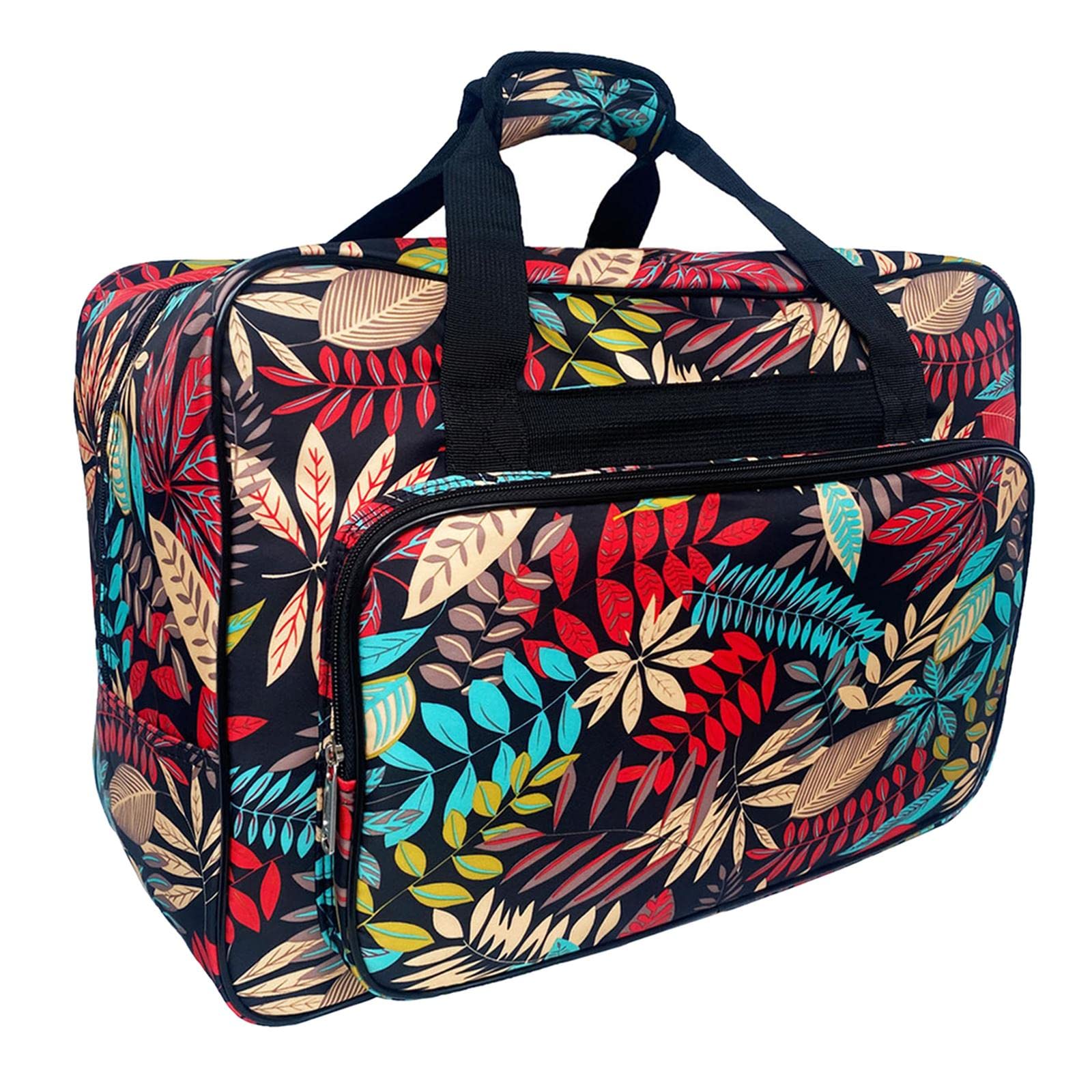 Harilla Sewing Machine Storage Tote Bag Sewing Machine Carrying Case Storage Cover Carrying Bag with Extra Pockets and Handles, Crochet Hooks Pocket,Black